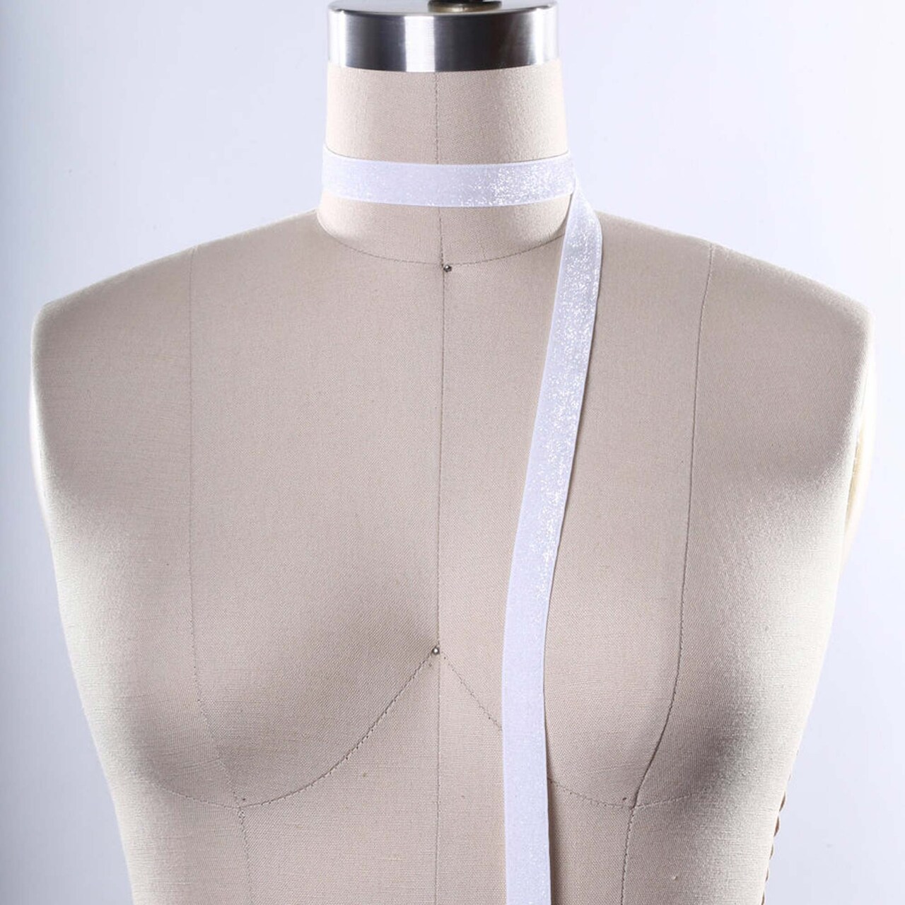 5/8" Optic White Glitter Elastic Trim Sparkly Stretch Elastic for Hair Accessories DIY Sewing 2 Yards